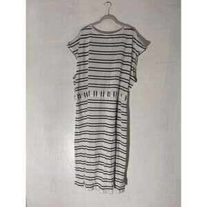 NWT Sonoma 3X Everyday Midi – Striped T-Shirt Dress with Cinch Waist & Pockets